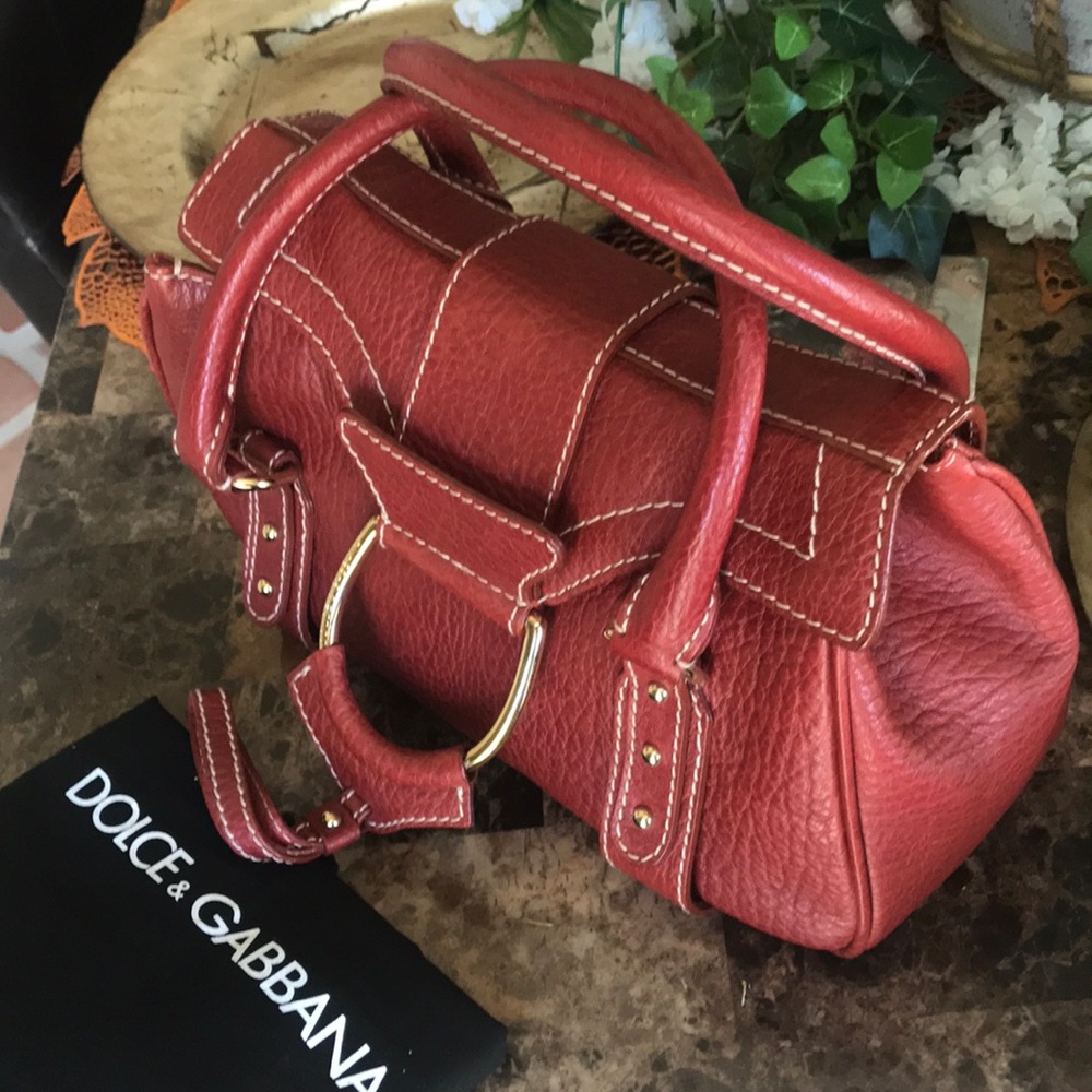 DOLCE & GABBANA Calfskin Red Satchel♥️♥️
